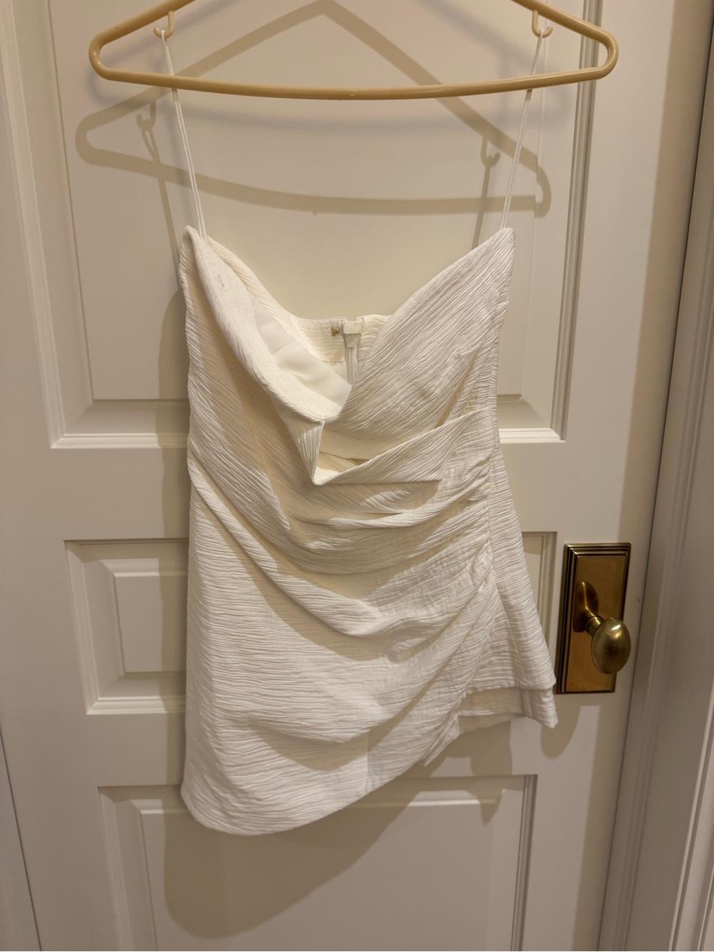 Alexis White Strapless skort Draped Mini Dress
